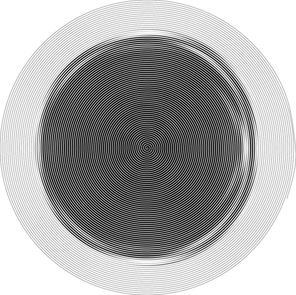 Abstract Background Circle Black White Concentric Stripes — Stock Vector