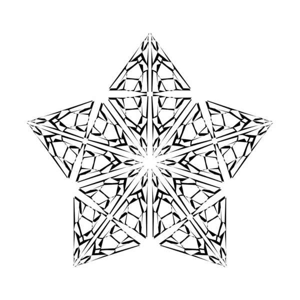 スタイルの星の形 抽象的な装飾 ぬり絵手描きドアモチーフ — ストックベクタ