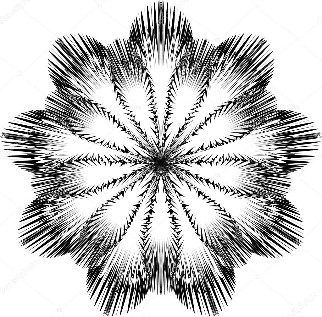 Flower mandala shape. Decorative round ornament for anti-stress coloring book, poster, prints, invitations.