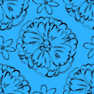 Şekillendirilmiş çiçeklerle soyut, kusursuz dekoratif desen