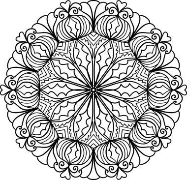 Soyut dantelli mandala deseni. Klasik dekoratif öge.