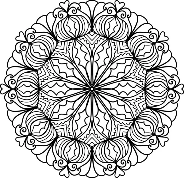 Abstracte Kanten Mandala Patroon Vintage Decoratief Element — Stockvector