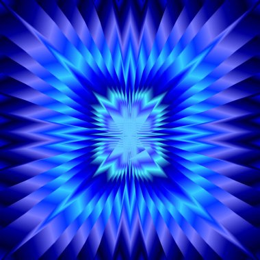 Soyut parlak göz yanılsaması parlak mavi arkaplan.