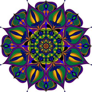 Dekorasyon için soyut mandala parlak etnik model. Dekoratif süs.