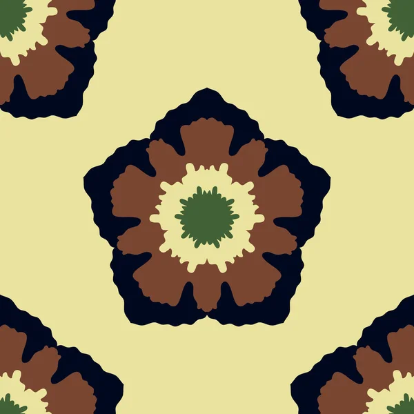 Seamless Colorful Mandala Background Camouflage Colors — Stok Vektör