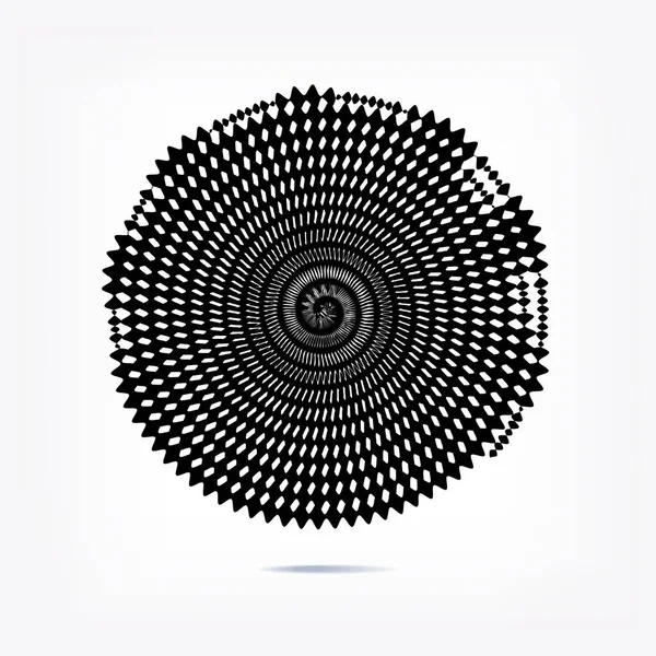 ストライプサークルの背景 ダイナミックモーションジグザグ旋回形状 抽象的なパターン 放射線グラフィック要素 — ストックベクタ