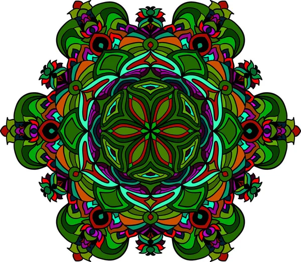 Ornement Mandala Coloré Lumineux Abstrait — Image vectorielle
