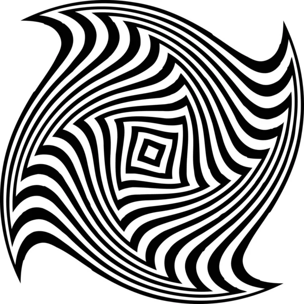 Abstract Background Black White Spiral Optical Illusion — 스톡 벡터