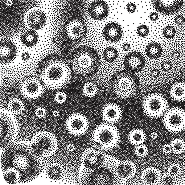 Abstract Dotted Black White Background Circles — 스톡 벡터