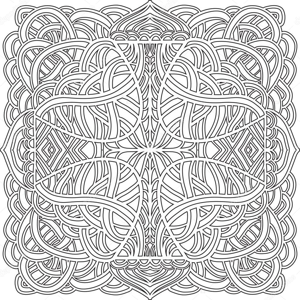 Abstract hand drawn ornament in celtic style. Decorative element for design.