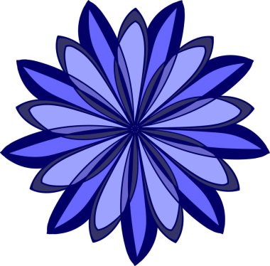 Beyaz arka planda soyut güzel çiçek şekli.