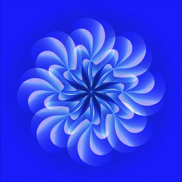 装飾的な花の要素と抽象的な青の背景 — ストックベクタ