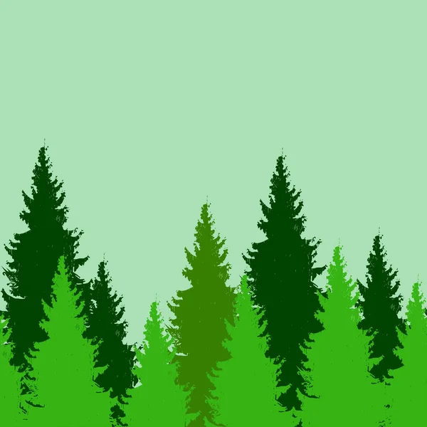 Płynny Wzór Drzewami Świerkowymi Niekończące Się Tło Natury Elementy Projektowe — Wektor stockowy