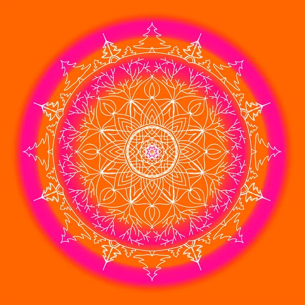 Decorative Lace Ornate Mandala Bright Pattern Print Scrapbook Cards Web — Stock Vector