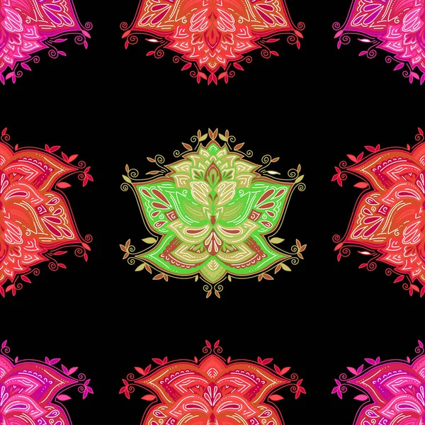 Model Decorativ Fără Sudură Forme Ornamentale Florale Doodle Fundal Abstract — Vector de stoc