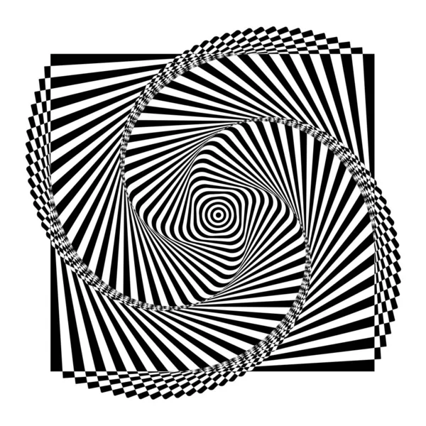 Абстрактний Скручений Смугастий Фон Викривленими Лініями Оптична Ілюзія — стоковий вектор