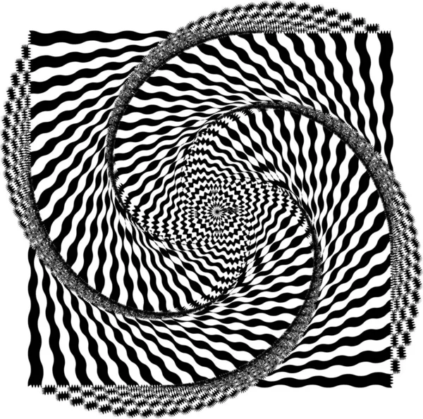 Abstract Twisted Striped Background Distorted Lines Optical Illusion — Stock Vector