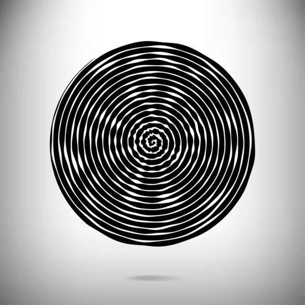 黑白同心条纹圈中的文摘背景 — 图库矢量图片
