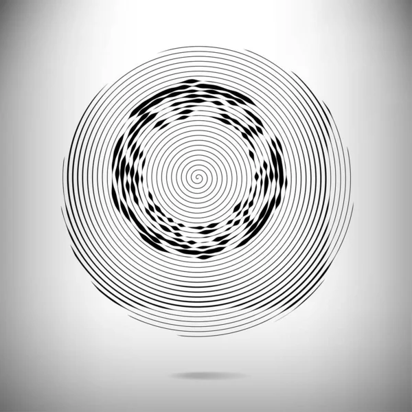 黒と白の同心円状の縞模様の概要 — ストックベクタ