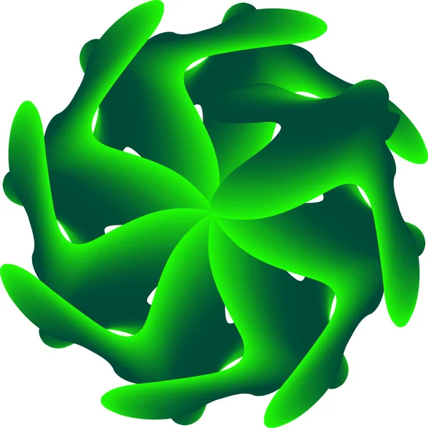 抽象的绿色运动效果形状 设计的要素 色彩斑斓的梯度 — 图库矢量图片