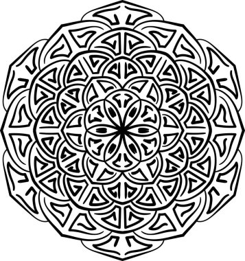 Mandala yuvarlak deseni. Dekoratif tasarım öğesi. Yetişkinler için boyama kitabı.