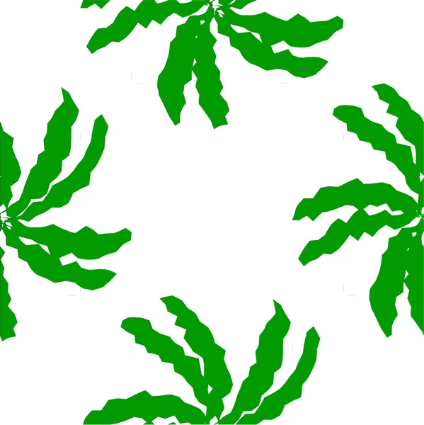 Πράσινο Στυλ Φύλλα Φοίνικα Αδιάλειπτη Μοτίβο Διακοσμητικό Ρομαντικό Σχέδιο Υφή — Διανυσματικό Αρχείο