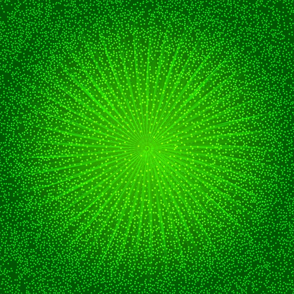 Fondo Abstracto Punteado Verde Brillante Líneas Concéntricas Puntos Plantilla Diseño — Vector de stock