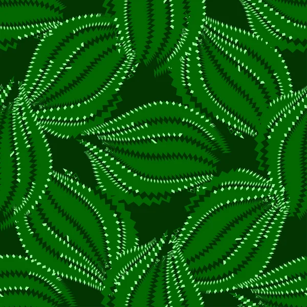 Absztrakt Fényes Dekoratív Háttér Egzotikus Stilizált Zöld Levelek Színes Varrat — Stock Vector