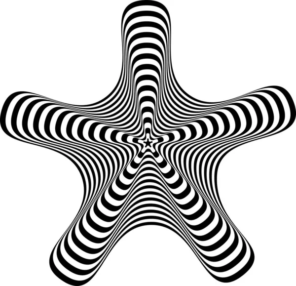 Abstract Twisted Black White Background Optical Illusion Distorted Surface Twisted — 스톡 벡터