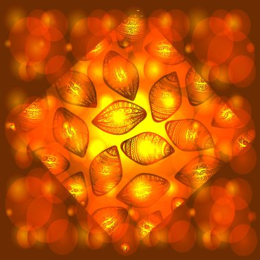 Süslü şekillerle soyut parlak arkaplan