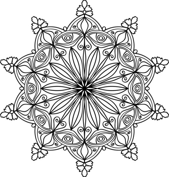 Abstrakcyjna Ilustracja Mandala Wzór Kolorowanki Element Projektu — Wektor stockowy