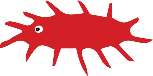 Lindo Microbio Rojo Ilustración Vectorial — Vector de stock