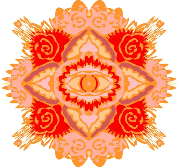 Abstraktní Ilustrace Designový Prvek Barevná Dekorativní Mandala Světlý Obrazec Kruhu — Stockový vektor