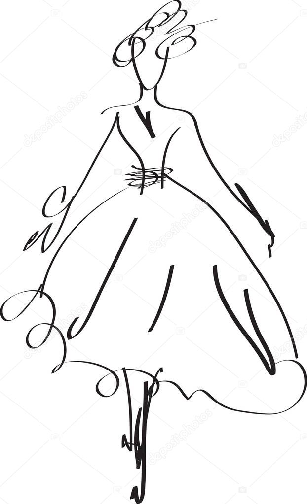 dress silhouette drawing