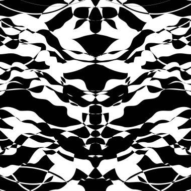 Çizgisel dalgalar ve lekelerle soyut desen. Grunge siyah beyaz arkaplan.