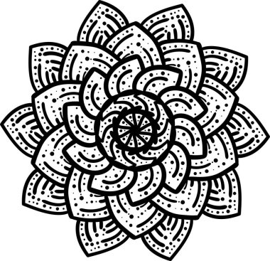 Soyut mandala tasarımı. Dekoratif yuvarlak desen. Boyama kitabı sayfası.