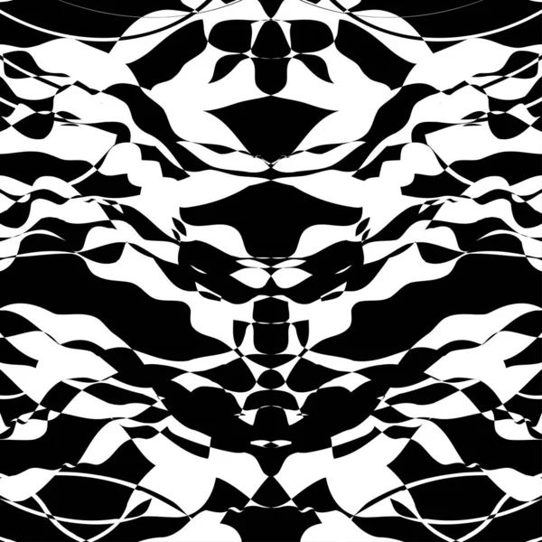 Абстрактный Шаблон Линейными Волнами Пятнами Grunge Черно Белый Фон — стоковый вектор