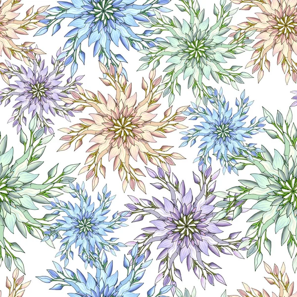 Flores multicolor dibujadas a mano. Flores de contorno de primavera para decorar las fiestas en papel, tarjetas, saludos. Ilustración infantil vectorial — Vector de stock