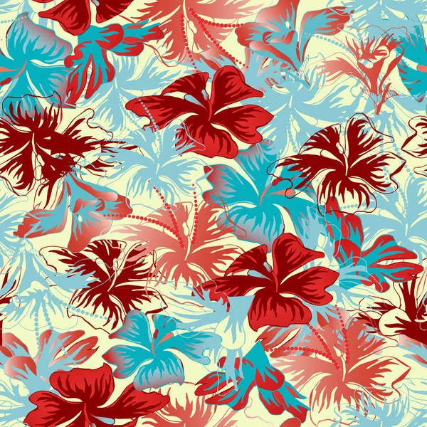 Patrón textil floral brillante. Textura multicolor infinita. Adorno vectorial para la decoración de telas, azulejos y papel . — Archivo Imágenes Vectoriales