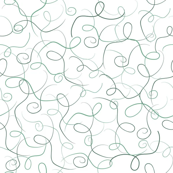 Padrão têxtil leve de fitas verdes em um fundo branco. Vector ornamento sem costura abstrato para tecido, telhas . —  Vetores de Stock