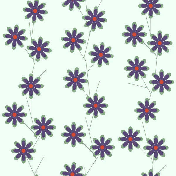 Floral ornament on a white background for bedding and textiles. Camomile seamless vector pattern. — 图库矢量图片