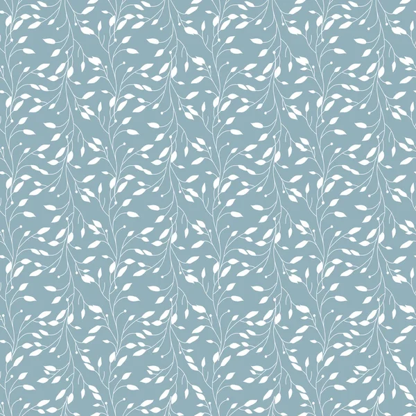 Fondo Sin Costuras Color Azul Suave Con Patrón Floral Blanco — Archivo Imágenes Vectoriales