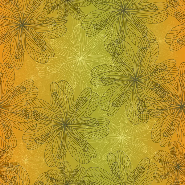 摘要金黄色的无缝图案 矢量图解 花卉无尽的光泽纸纹理装饰 墙纸墙面 木制明亮的背景 — 图库矢量图片