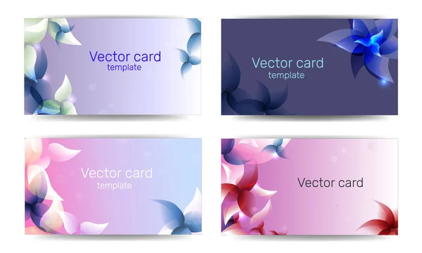 Conjunto Cartões Visita Vetoriais Com Padrão Floral Delicado Ilustração Vetorial — Vetor de Stock