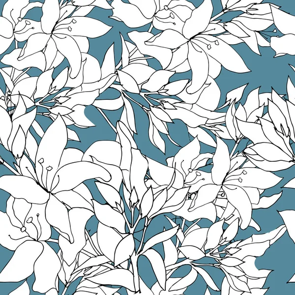 Fondo Floral Suave Para Tela Con Flores Blancas Patrón Textil — Vector de stock