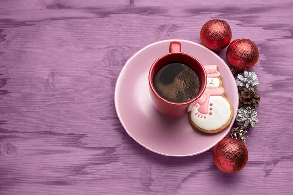 Bisküvi ile Noel kahve — Stok fotoğraf