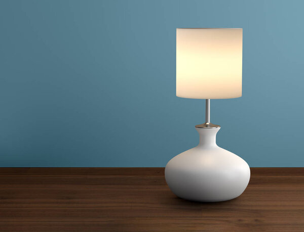 настольная лампа на белом фоне