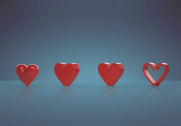 Kalp Modeli Aşk Sembolü Render Görüntü — Stok fotoğraf