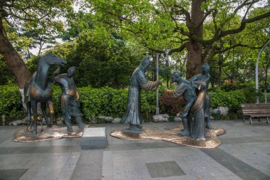 Hangzhou West Lake shore iş gezisi için iş grubu