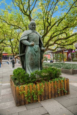 Hangzhou Batı Gölü Yue Yue Tapınağı sıklığı bronz Yue Fei heykeli